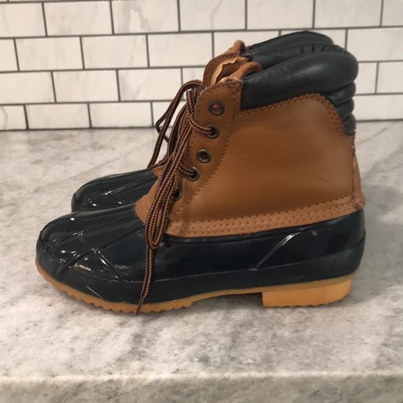 Thinsulate Duck Boots Womens Size 5 Insulated Blue Tan Waterproof - Picture 4 of 7